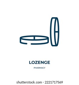 Lozenge icon. Linear vector illustration from pharmacy collection. Outline lozenge icon vector. Thin line symbol for use on web and mobile apps, logo, print media.