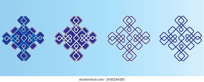 Lozenge-shaped Buryad Mongolian patterns knots
