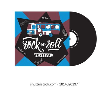 Lp cover design. Rock and roll festival.