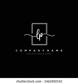 LP handwriting initial logo template vector.