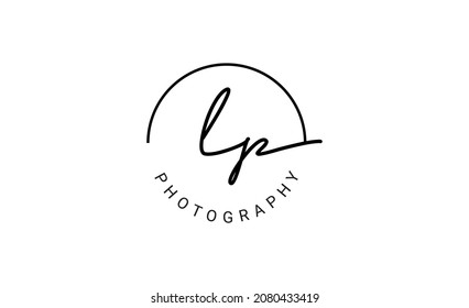 LP handwriting initial photography logo