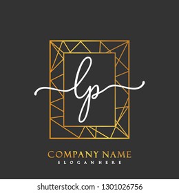 LP Initial Handwriting logo template vector