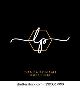 LP Initial handwriting logo template