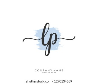 LP Initial handwriting logo vector 