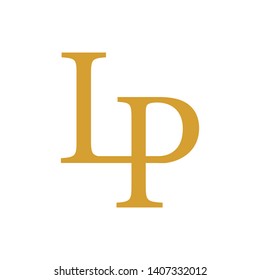 LP initial letter for business name with gold colour