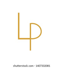 LP initial letter for business name with gold colour