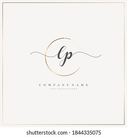 LP Initial Letter handwriting logo hand drawn template vector, logo for beauty, cosmetics, wedding, fashion and business	