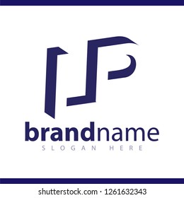 LP initial letter with negative space logo icon vector template