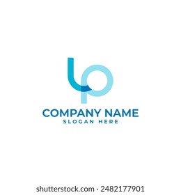 LP initial lettermark with the letter L connect to the letter P to represent releationship and togetherness