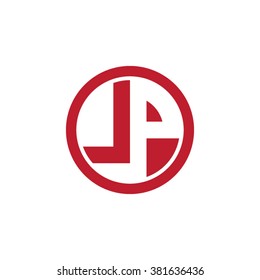 LP initial letters circle business logo red