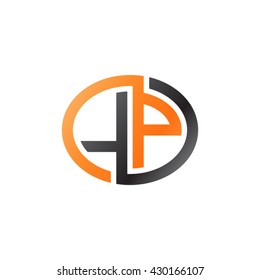 LP initial letters looping linked ellipse logo orange black