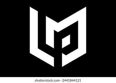 LP initial logo vector template in black and white