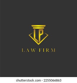 LP initial monogram logo for lawfirm with creative polygon design