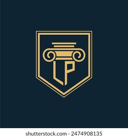 LP Initials Law Firm Logo Lawyer logo with creative law element