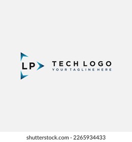 Imágenes vectoriales del logotipo técnico de LP Initials