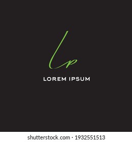 LP l p Initial handwriting creative fashion elegant design logo Sign Symbol template vector icon