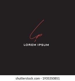 LP l p Initial Handschrift kreative Mode elegantes Design Logo Zeichen Symbol Vorlage Vektorsymbol