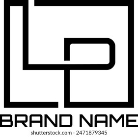 LP letter alphabet square logo MS