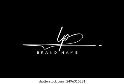 LP letter beauty handwriting vector logo. 
