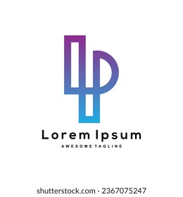 LP letter creative logo design