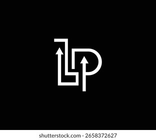 LP letter tech modern clean logo