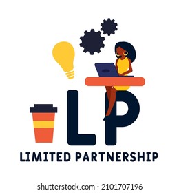 LP - Limited Partnership acronym. business concept background.  vector illustration concept with keywords and icons. lettering illustration with icons for web banner, flyer, landing pag