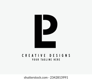 LP logo design luxury premium LP, PL, P and L