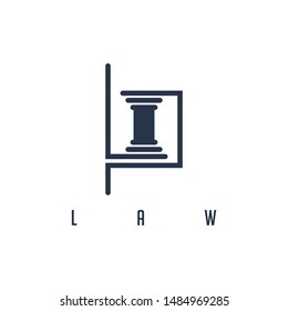 LP logo. The initials are combined with the law icon.