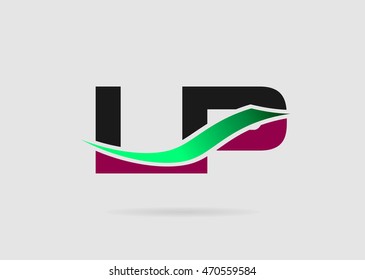 LP Logo. Vector Graphic Branding Letter Element
