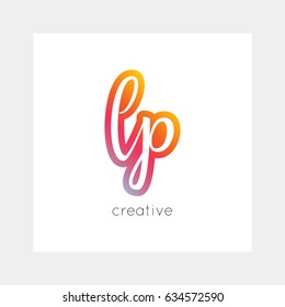 LP logo, vector. Useful as branding, app icon, alphabet combination, clip-art.