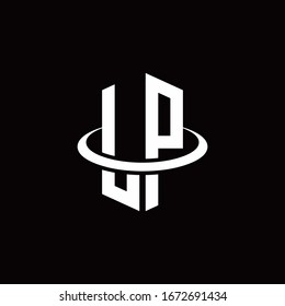 LP monogram logo in a hexagon style and surrounded by a ring
