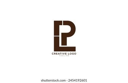 LP PL Abstract initial monogram letter alphabet logo design