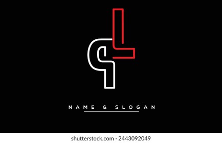 LP, PL Abstract Letters Logo Monogram