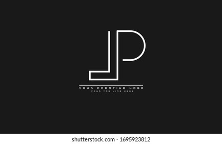 Plantilla de monograma del logotipo del vector abstracto LP PL