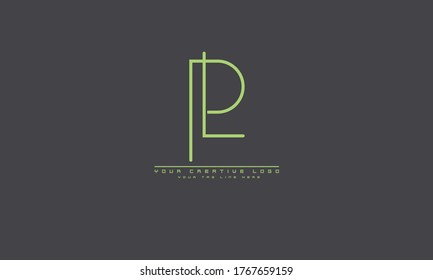 LP PL abstract vector logo monogram template