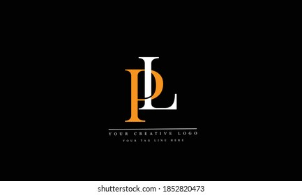 LP PL abstract vector logo monogram template