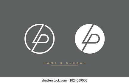 LP, PL Alphabet Letters Logo Monogram