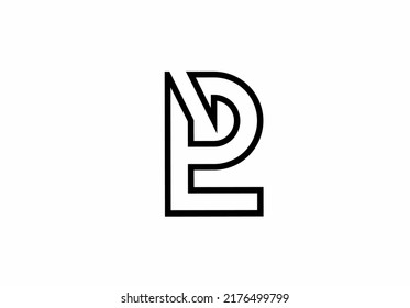 Lp pl l p initial letter logo isolated on white background