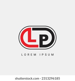 LP or PL Letter Initial Logo Design, Vector Template