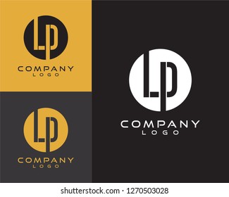 lp, pl letter logo design letter with circle shape 