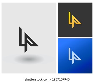 LP PL logo vector clean modern in gradient simple for digital apps template set