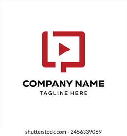 LP play button logo design vector sign, design inspiration.