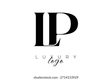 LP Serif Letter Monogram Typography Logo for Elegant Premium Branding Identity