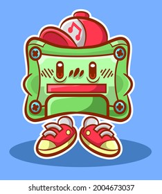 LP Tape full of style and cuteness,vectorized image Old LP tape in cartoon form.
