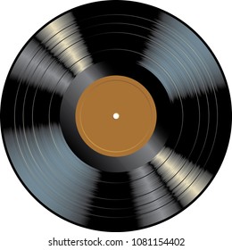LP vinyl record with blank brown label