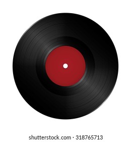 LP Vinyl Record. Realistic vector illustration. Isolated and empty template, ready for your design.