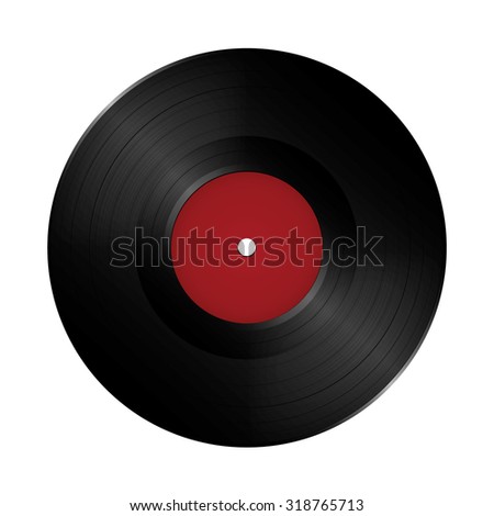 LP Vinyl Record. Realistic vector illustration. Isolated and empty template, ready for your design.