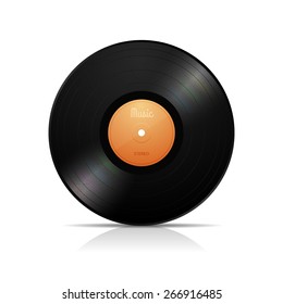 LP vinyl record vector illustration isolated on white