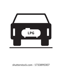 Signo de coche de GLP, símbolo, ilustración de vector