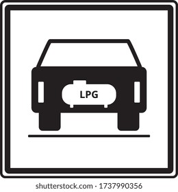 LPG car sign, symbol, Vector illustration
